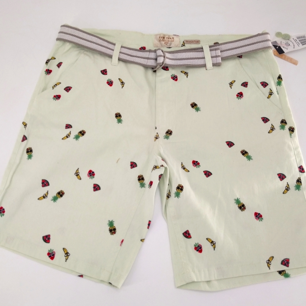 Raw Yarn Industries Stretch Twill Flat Front Shorts